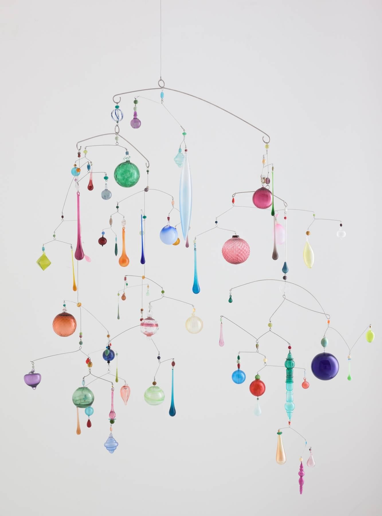 Julia Condon Abstract Sculpture - Mobile of Rainbow Lights