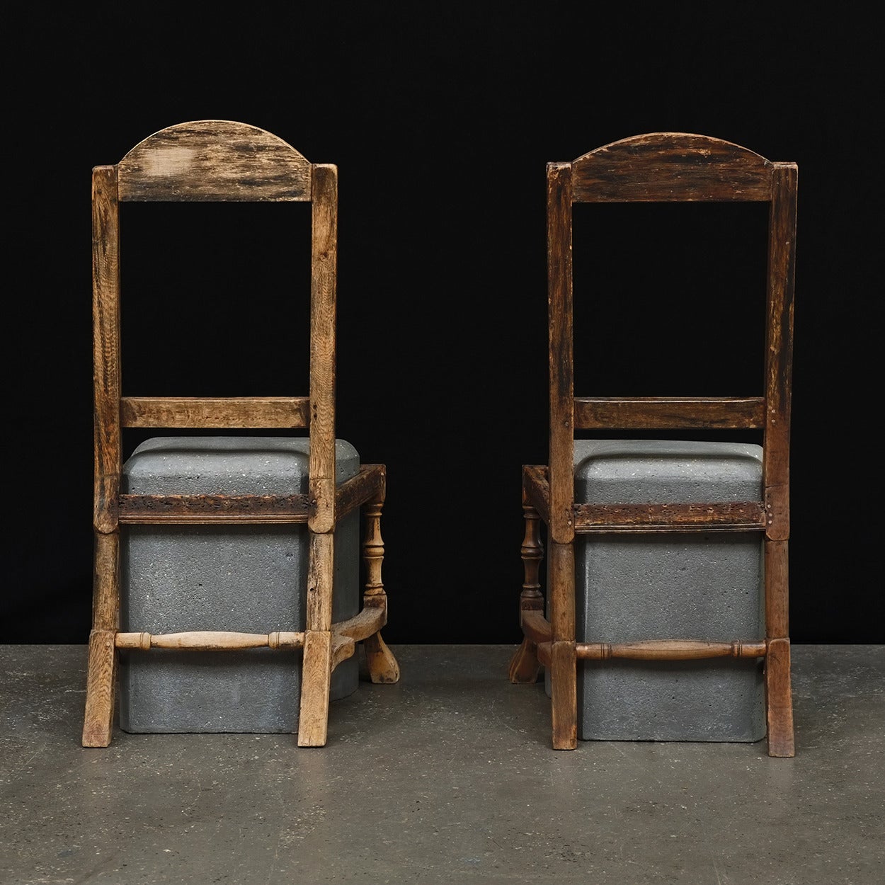2012
Antique chair frames, cast concrete seats.