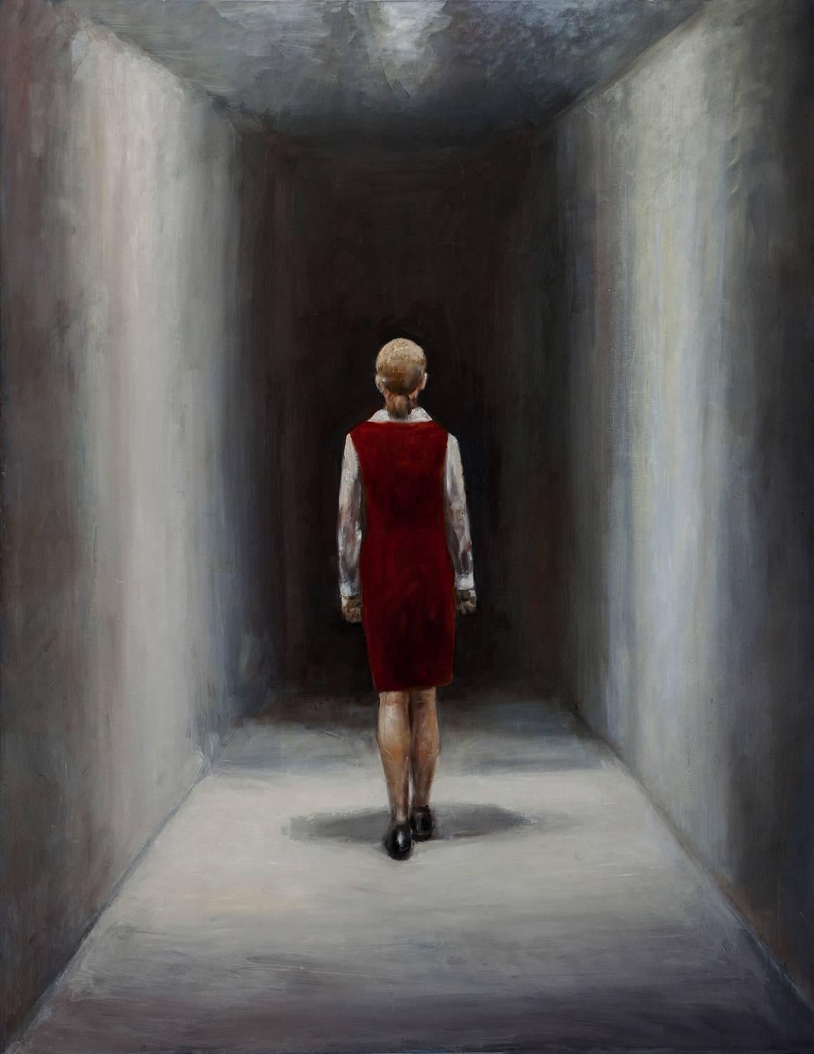 Goran Djurovic Figurative Painting - Das rote Kleid (the Red Dress)