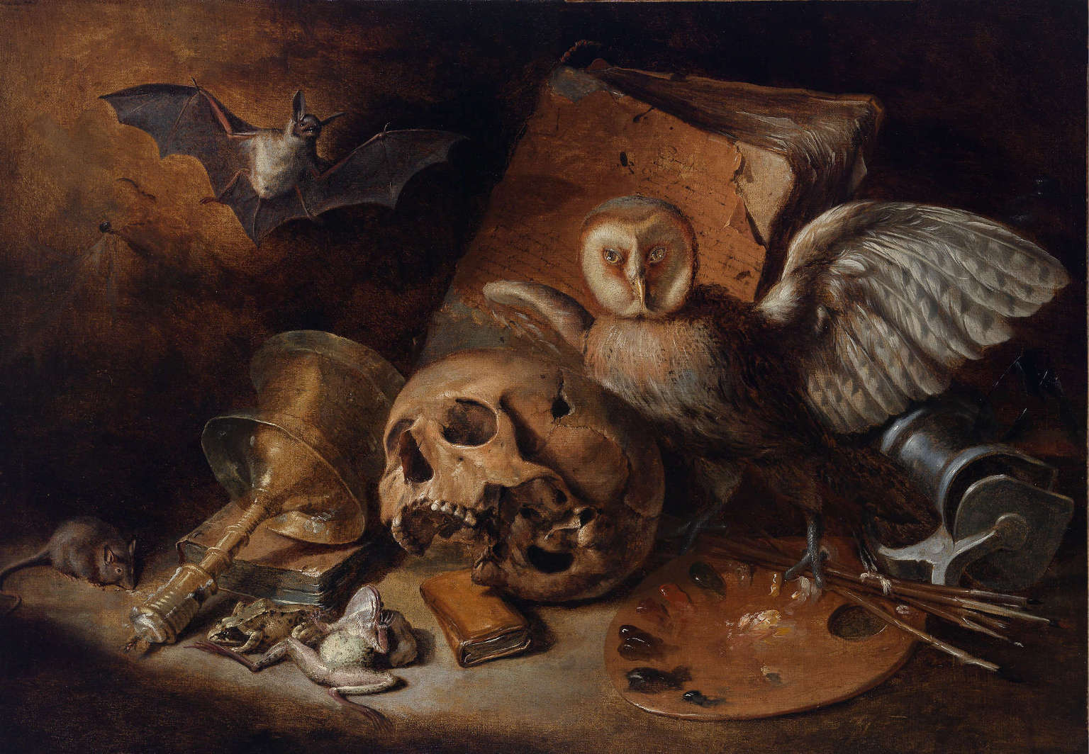 Unknown Dutch Style Vanitas Floral Still Life Painting For Sale at