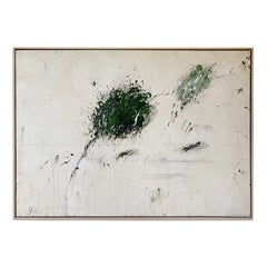 « Intermezzo in Green » Peinture de grand format à l'acrylique, au crayon et au pastel à l'huile, 60" x 84"