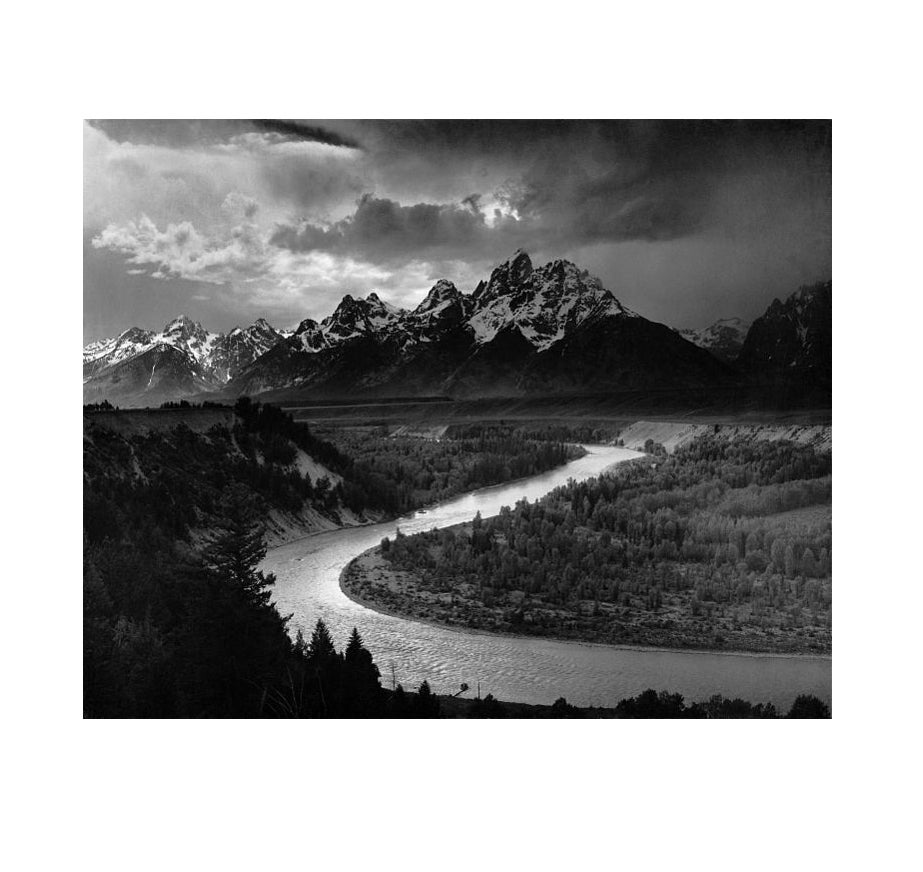 Ansel Adams Black and White Photograph - Tetons and Snake River, Grand Tetons National Park