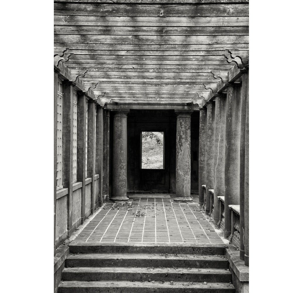 Cara Weston Black and White Photograph - Pillars and Arbor, Massachusetts