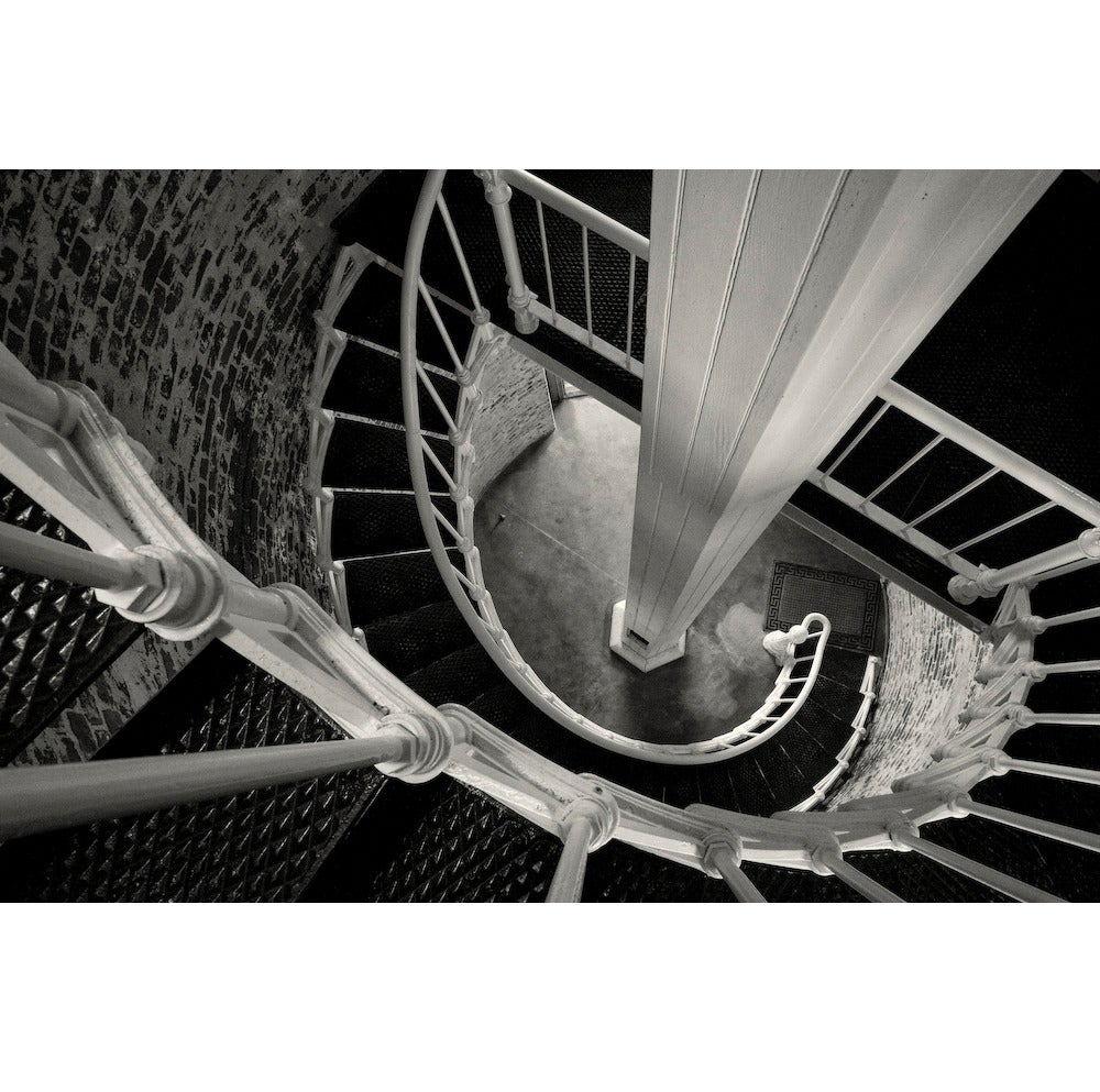 Cara Weston Black and White Photograph - Stairs, Lighthouse, Big Sur