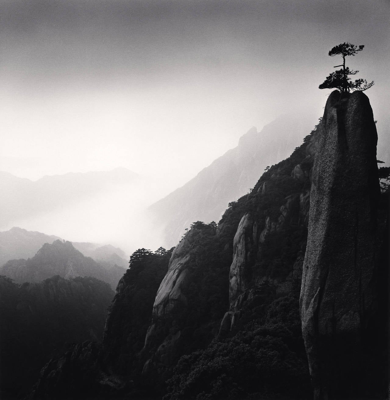 Michael Kenna Black and White Photograph - Huangshan Mountains, Study 25, Anhui, China, 2008