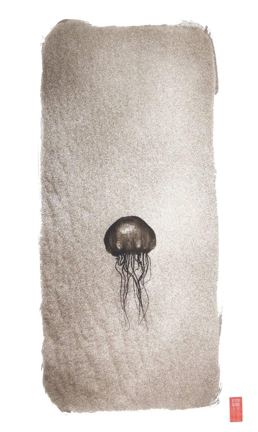 Ryuijie Black and White Photograph - Kanchi "K-49" Jellyfish