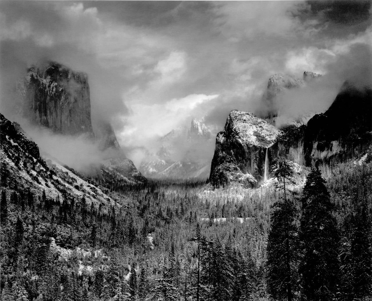 Ansel Adams Landscape Photograph - Clearing Winter Storm, Yosemite Valley, California