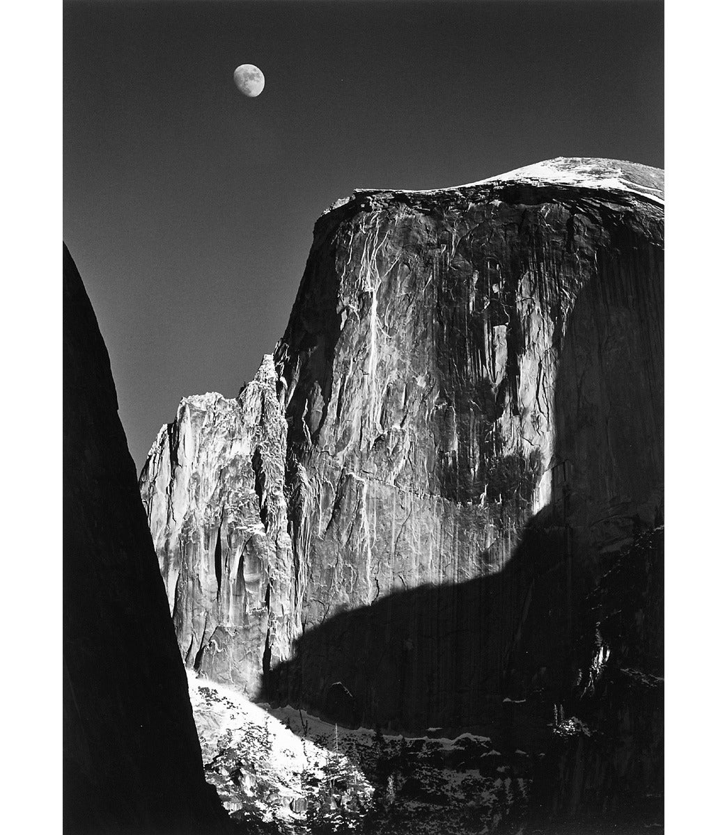 Ansel Adams Black and White Photograph - Moon and Half Dome, Early Special Edition Yosemite Print
