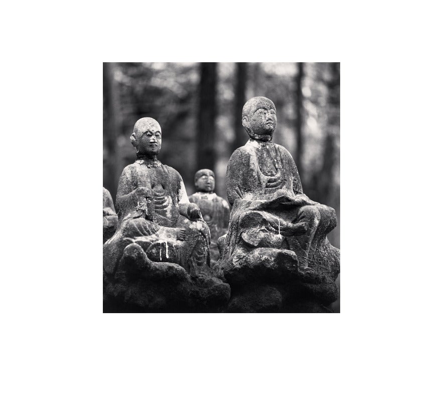 Michael Kenna Black and White Photograph - Seated Bodhisattvas, Chikurinji, Kochi, Shikoku, Japan