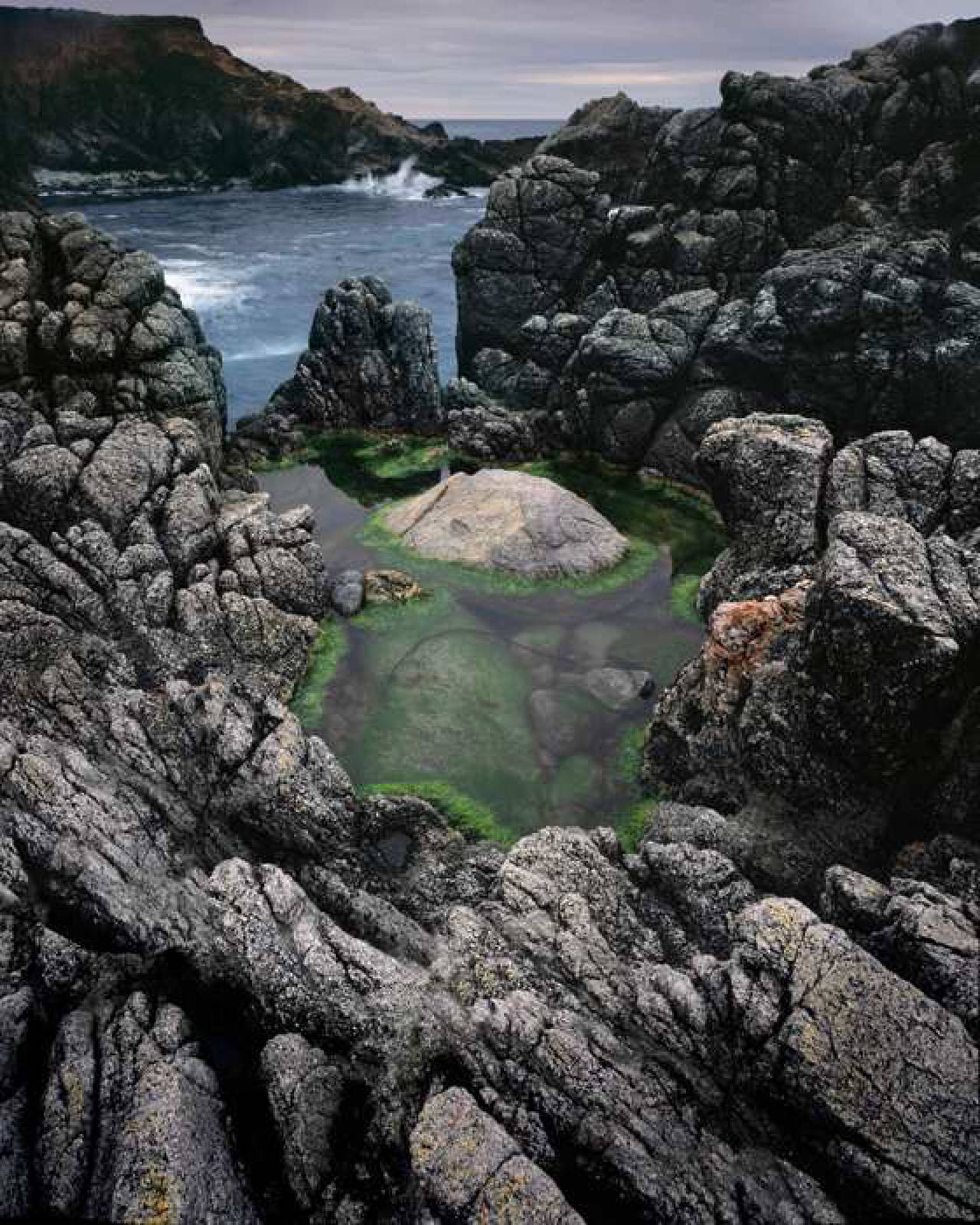 Kenneth Parker Landscape Photograph - Green Tide Pool in Granite, Big Sur, CA