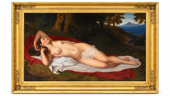 Monumental 19th-Century Ariadne Oil Painting, Attributed to Thomas Sully