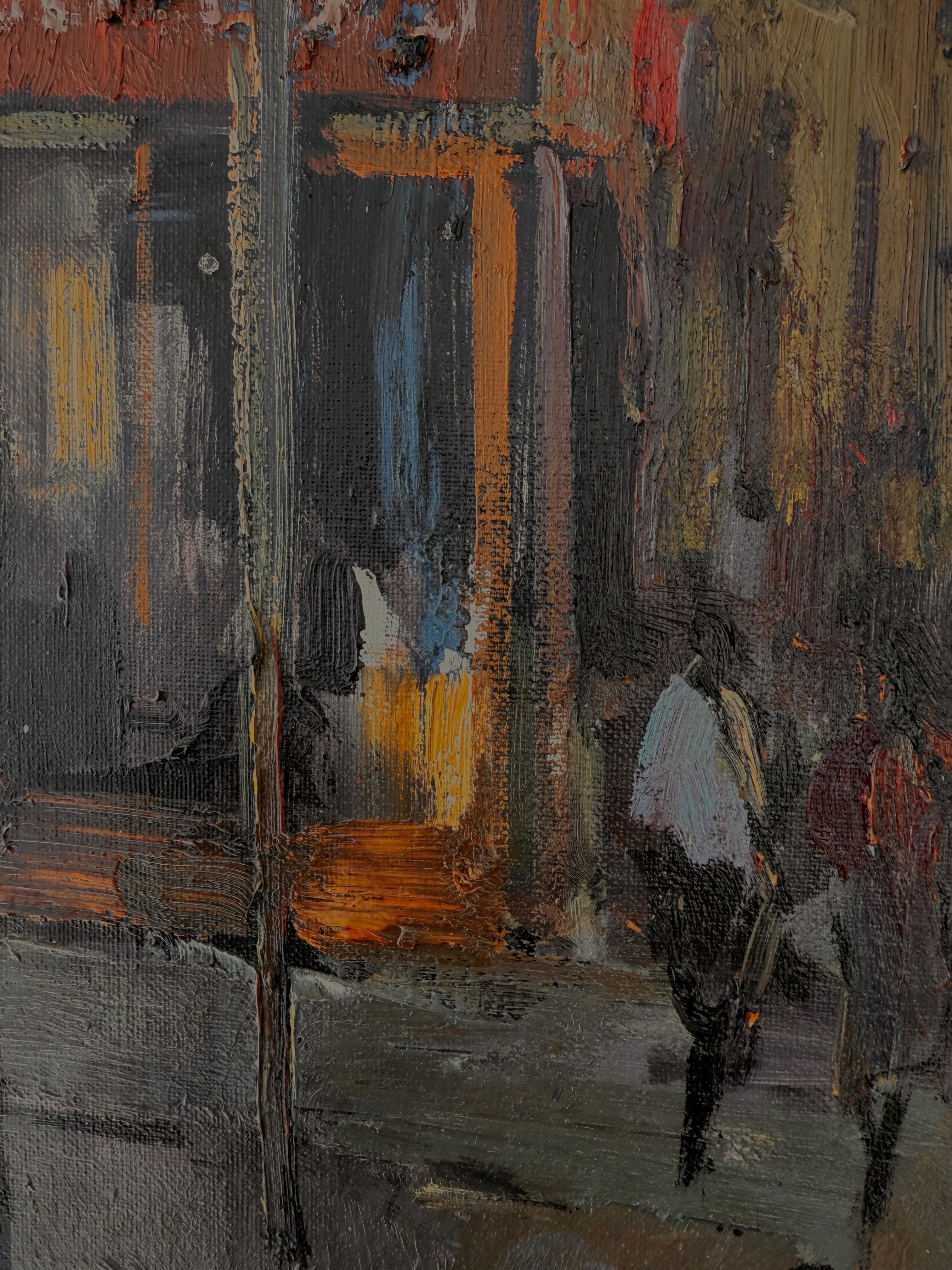 Barcelona y su gente pintura al óleo España en venta 1