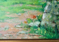 Paysage de montagne postimpressionniste catalan, El Montmell, Espagne. Huile sur toile