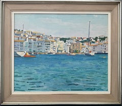 Mediterranean Harbour in Cadaqués Costa Brava Post-Impressionist Oil Painting