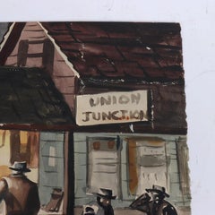 American Realism Mid 20th-Century Modern WPA Railroad Train Station Regionalism