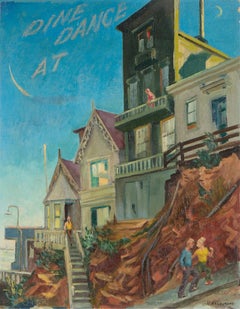 California Mid 20th-Century WPA Modernism American Scene SF Coit Tower Artist