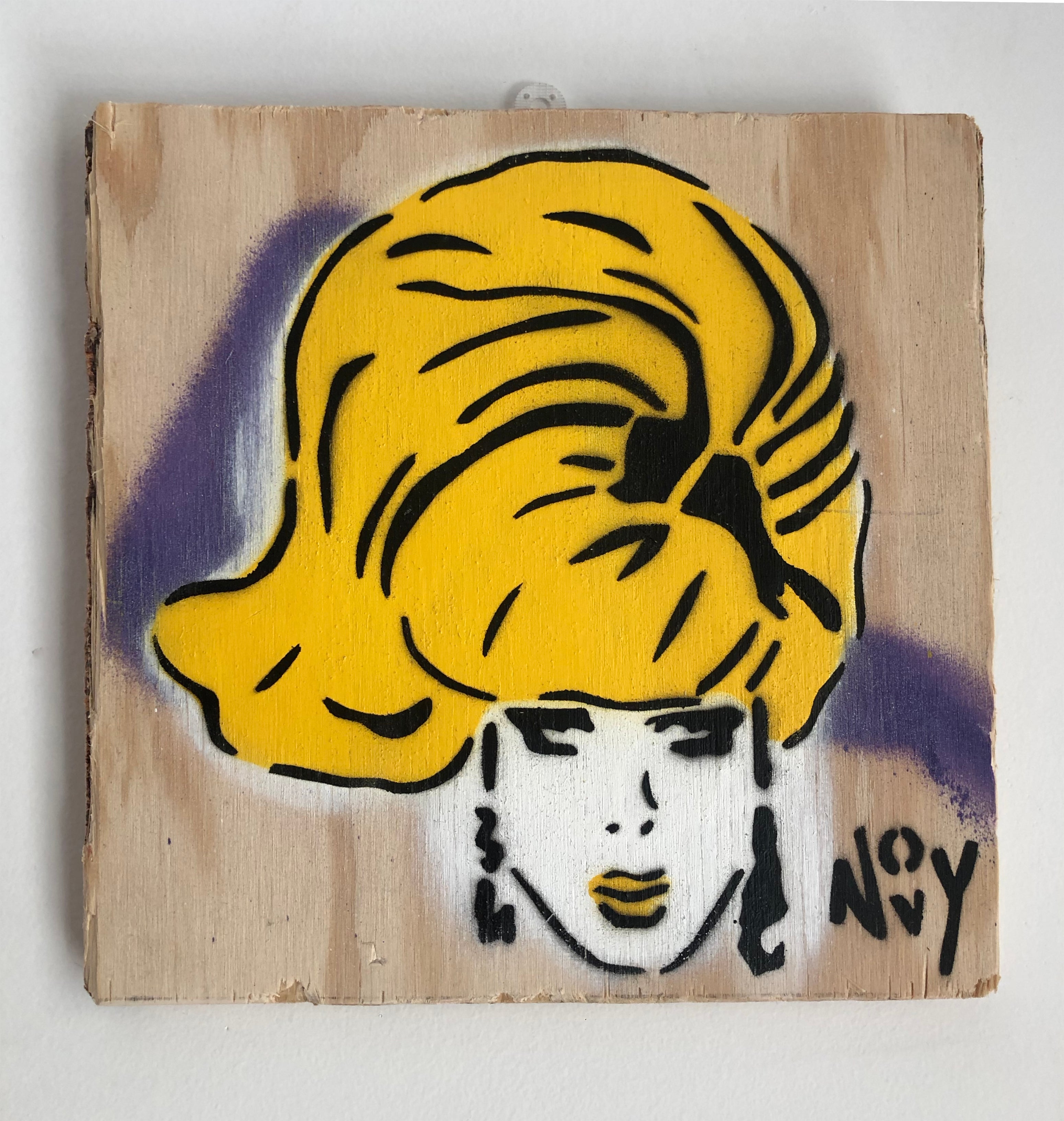 Jeremy Novy Lady Bunny Stencil And Spray Paint On Wood For