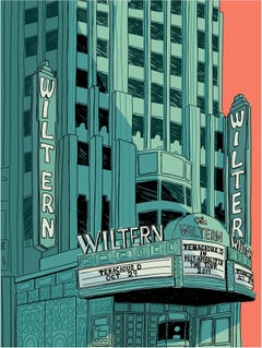 Stampa in edizione limitata del Wiltern Theater su carta di cotone, arte contemporanea, incorniciata, 30x44