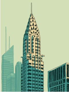 Chrysler Building – limitierte Auflage, auf Entrada-Rag-Papier, zeitgenössisch, 30 x 44