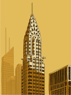 Stampa in edizione limitata del Chrysler Building su carta Entrada Rag, stile contemporaneo, 30x44