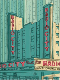 Stampa in edizione limitata "Radio City" su carta Entrada Rag, stile contemporaneo, 30x44