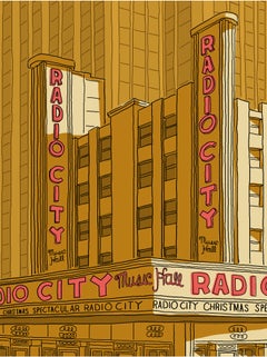 Stampa in edizione limitata "Radio City" su carta Entrada Rag, stile contemporaneo, 30x44