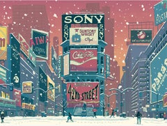 Stampa in edizione limitata “Times Square” su carta Entrada Rag, stile contemporaneo, 30x44