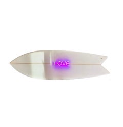 Love #4 - Neon on Epoxy Resin Surfboard