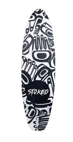 Planche de surf « Blue Moon-Squash Tail » avec aileron Thruster, en Poly (PU/PE) et bois de tilleul