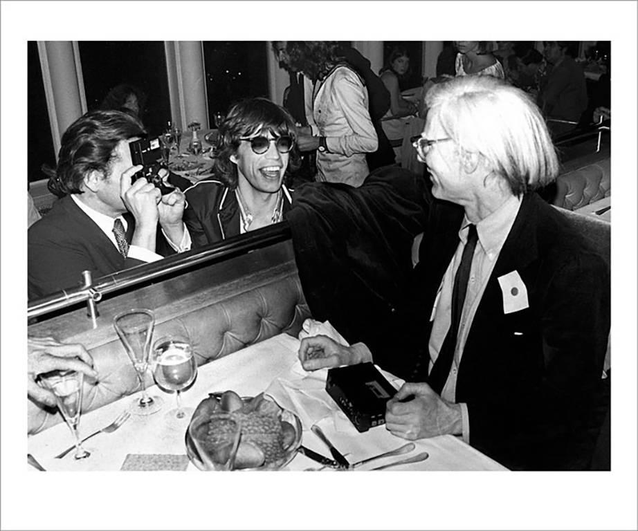 Mick Rock Figurative Print - Mick Jagger, Andy Warhol, Windows on the World