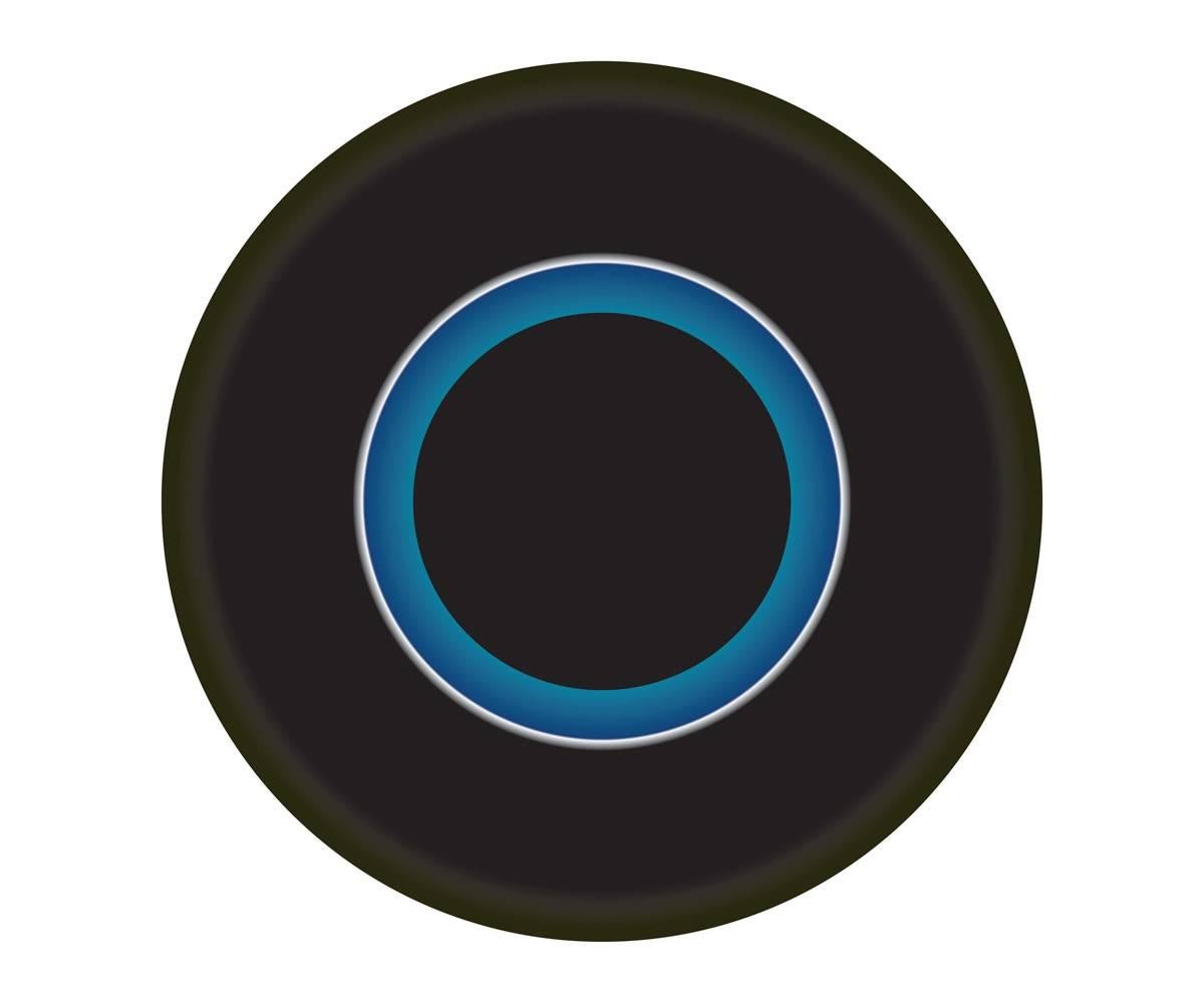 Ruth Adler Abstract Print - Black and Blue Circle