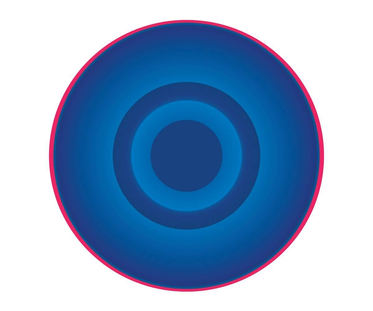 Ruth Adler Abstract Print - Blue Circle with Red Ring
