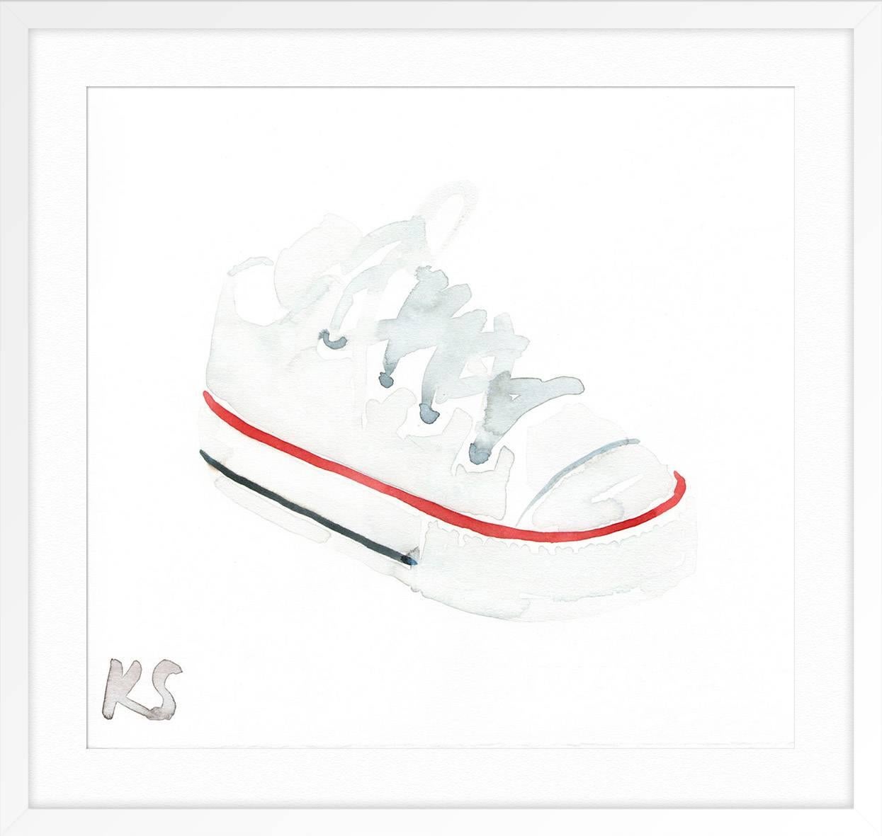 Kate Schelter Still-Life Print - Classic Style Baby Converse Chuck Taylor -FRAMED IN WHITE