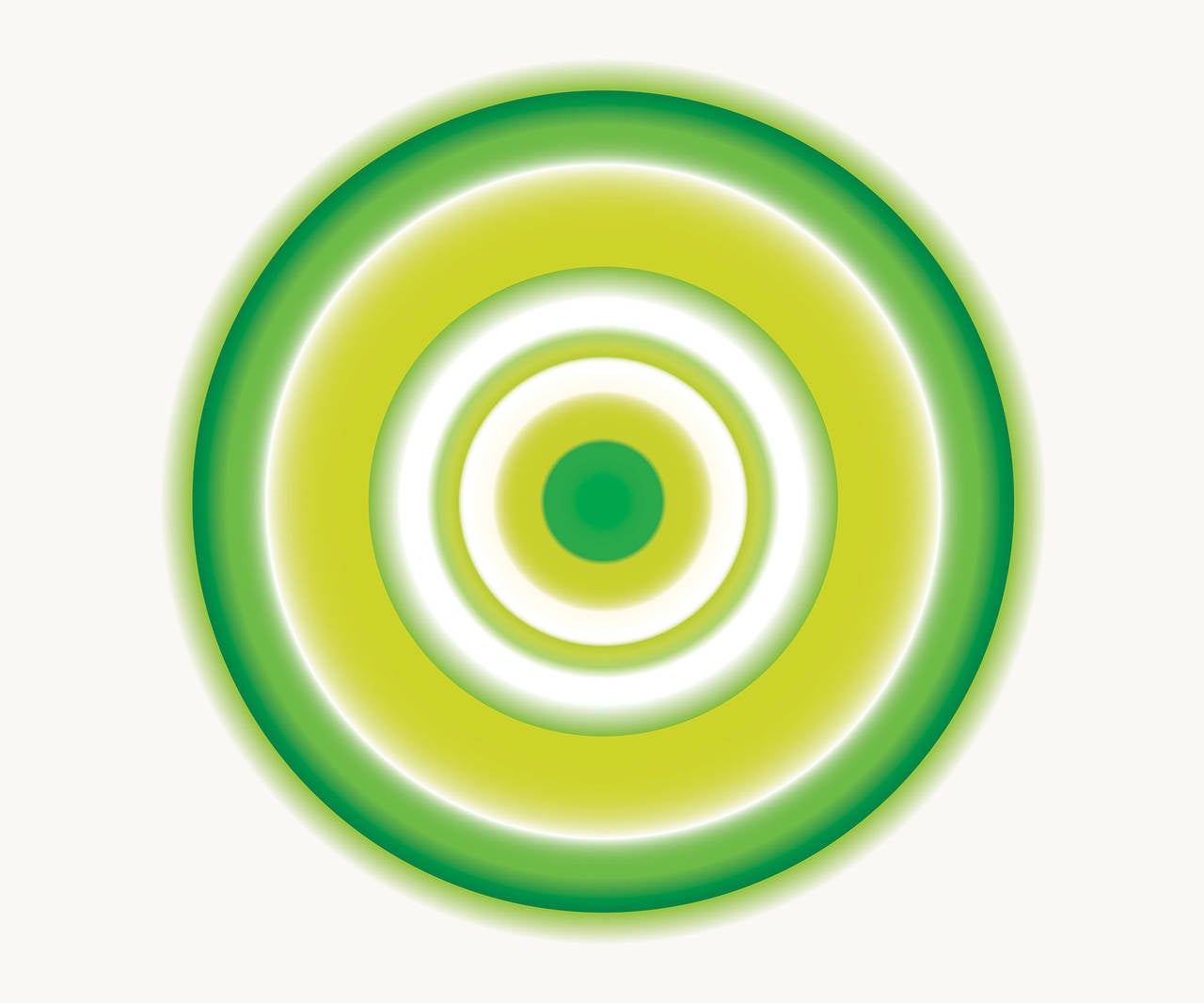 Green Circle on Beige - Print by Ruth Adler