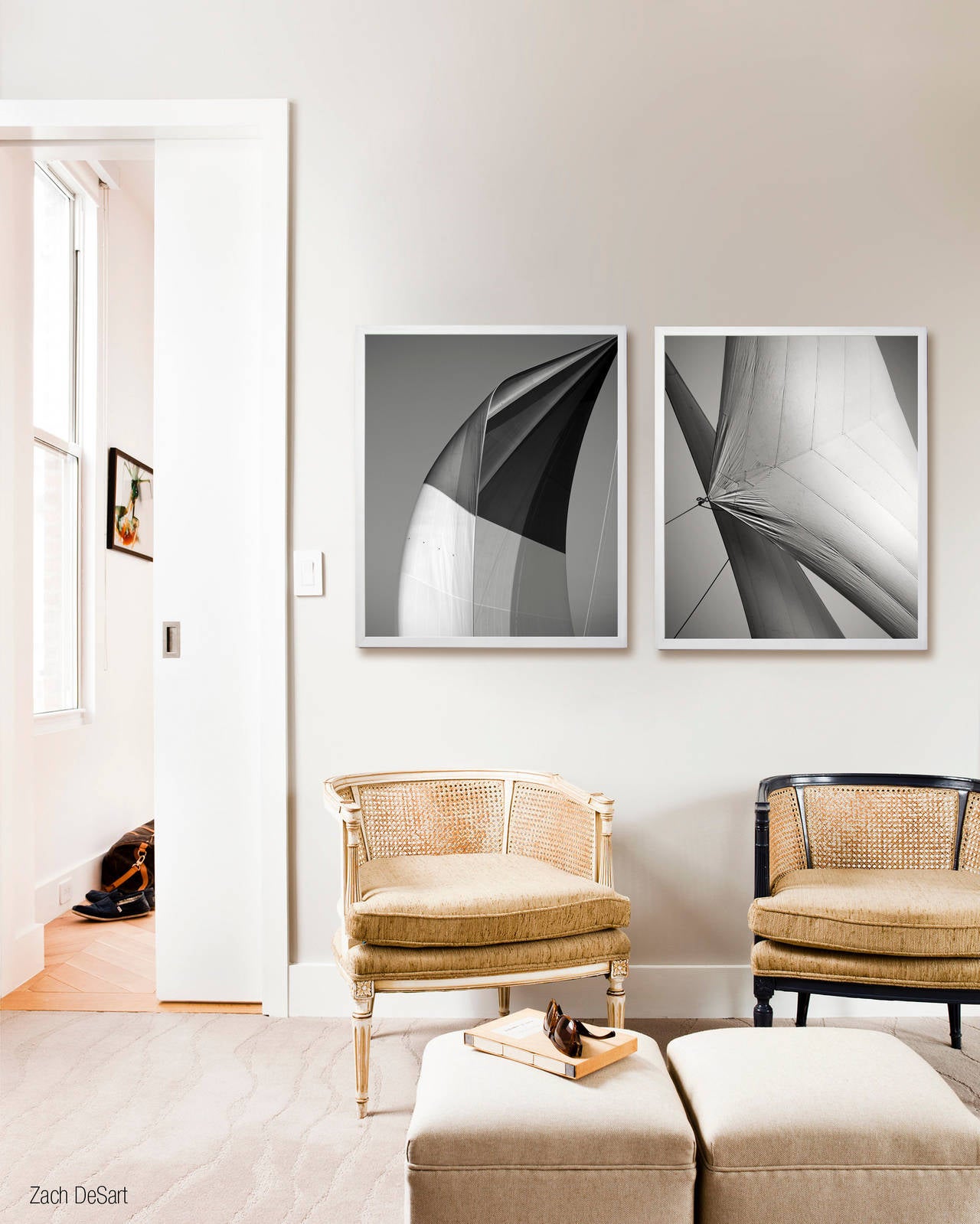 SAILS III, COTE D'AZUR - Black Abstract Print by Jonathan Chritchley