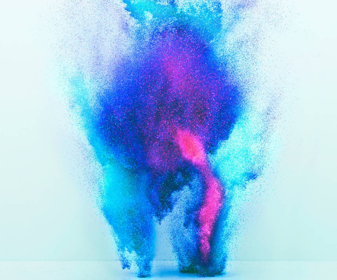 Yee Wong Abstract Print - Exploding Powder Movement: Blue