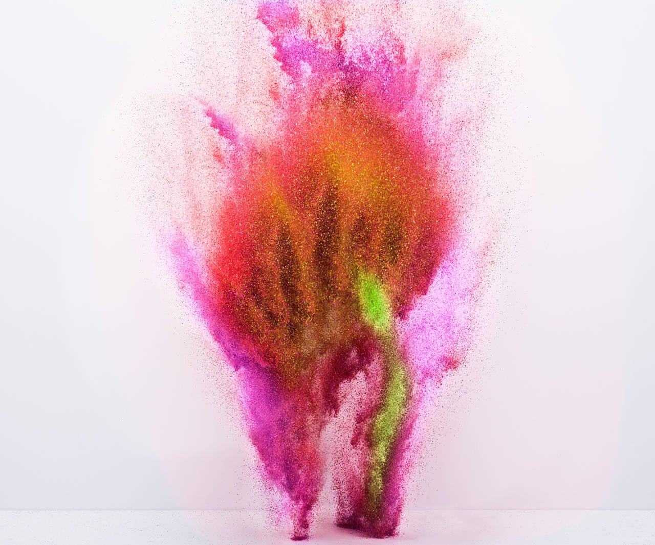 Yee Wong Abstract Print - Exploding Powder Movement: Red