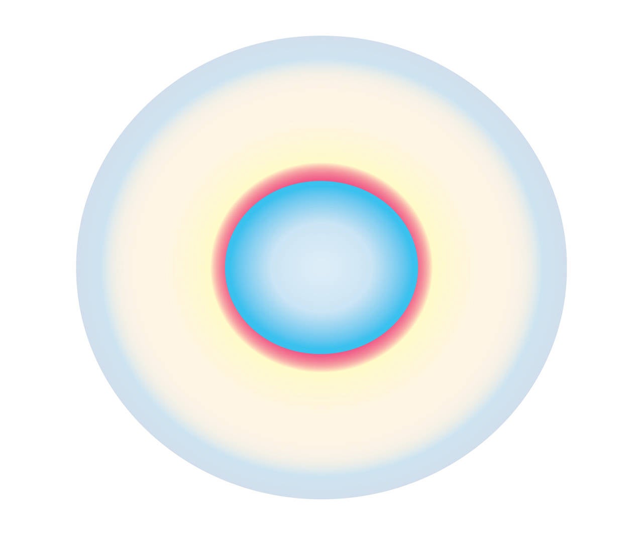 Ruth Adler Abstract Print - Blue to Light Blue Circle