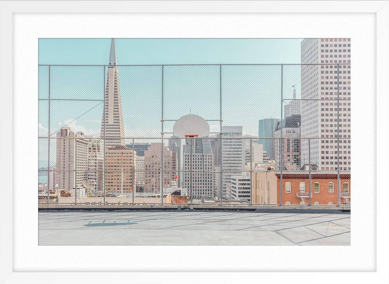 Basketball Playground - Gray Landscape Print by Ludwig Favre