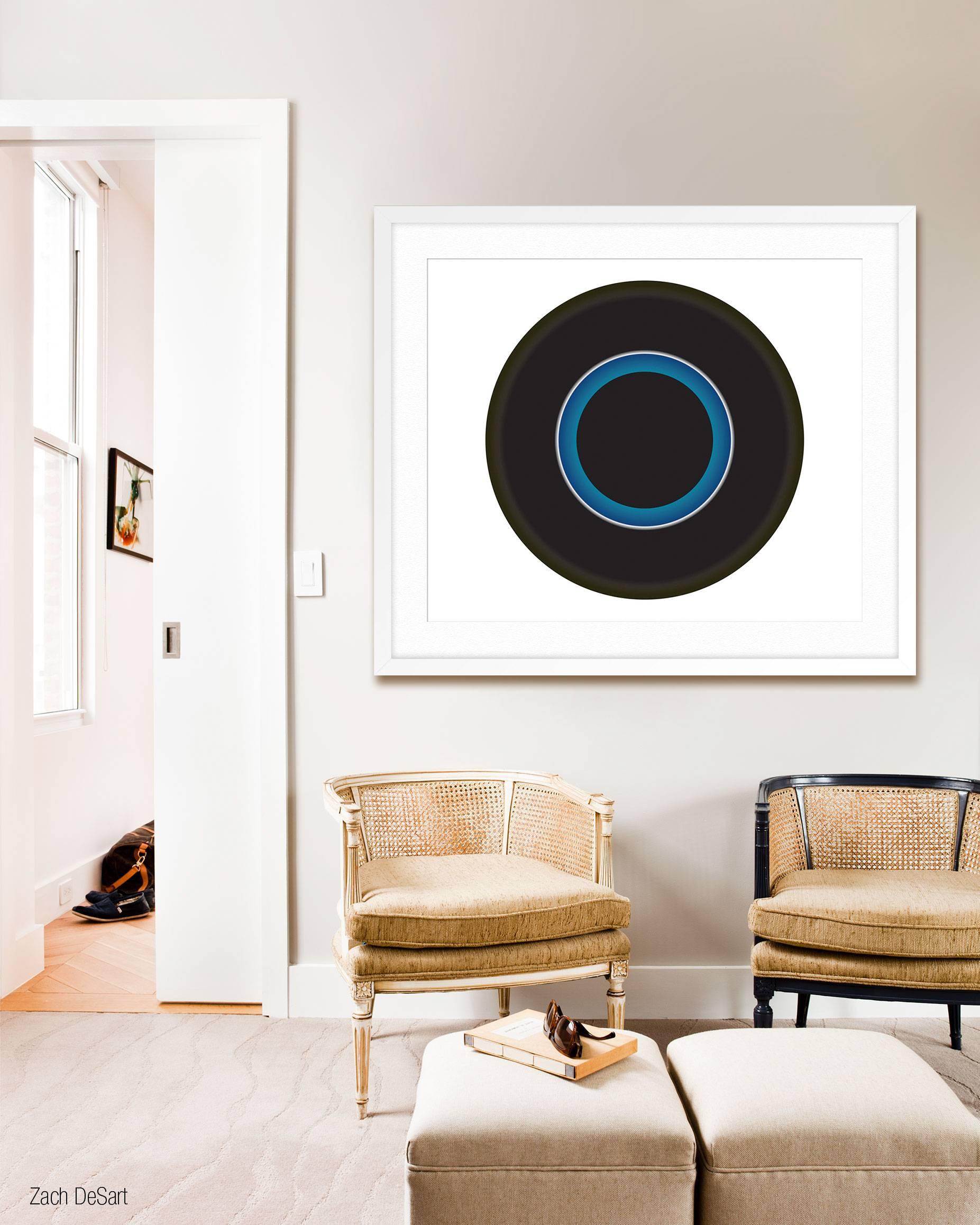 Black and Blue Circle - Print by Ruth Adler