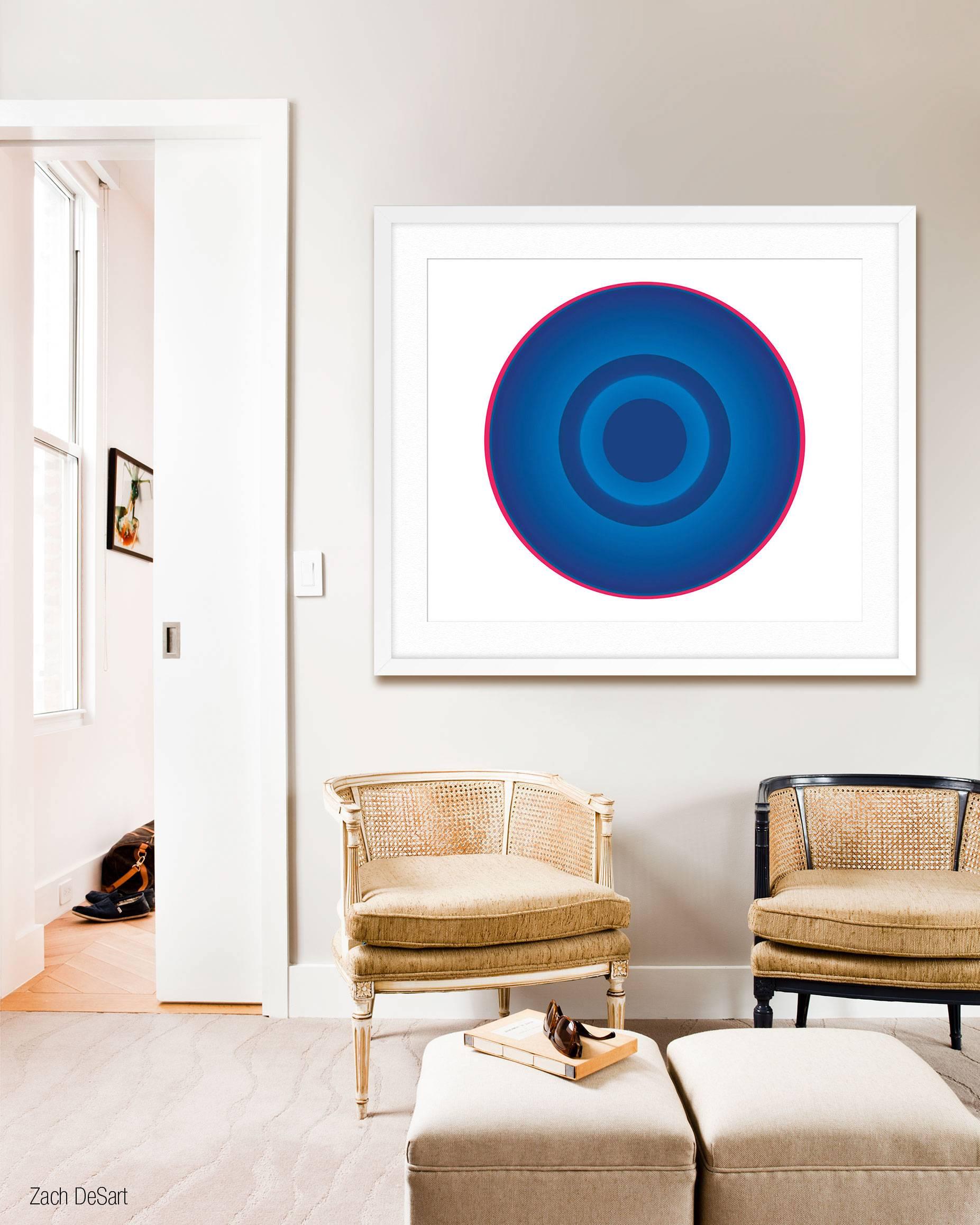 Blue Circle with Red Ring - Print by Ruth Adler