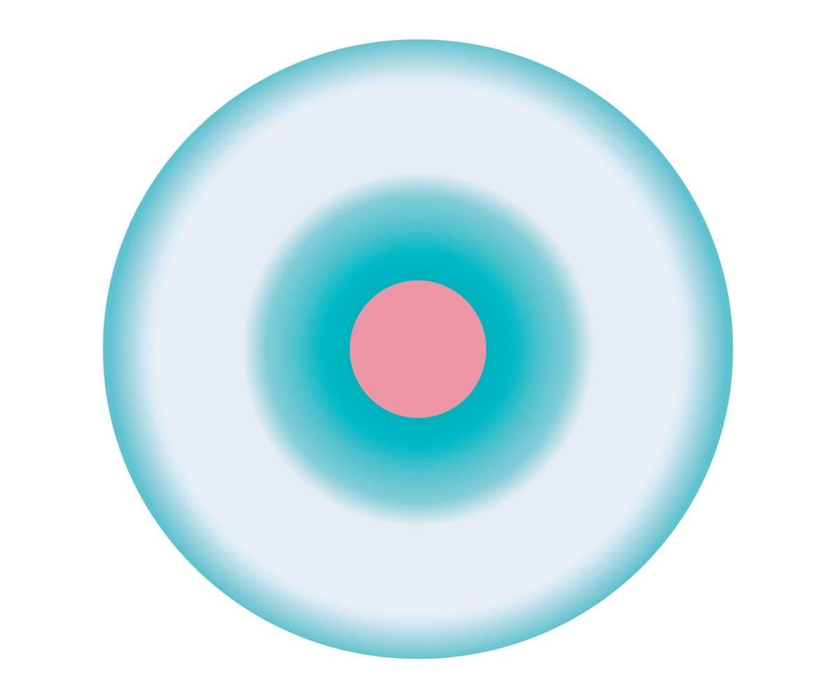 Ruth Adler Abstract Print - Turquoise Puff