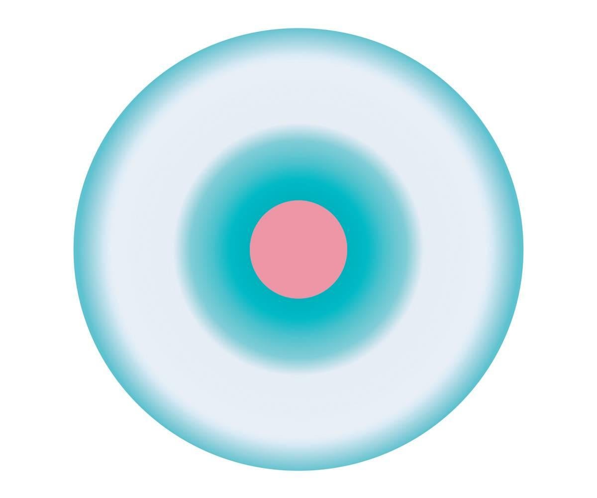 Ruth Adler Abstract Print - Turquoise Puff
