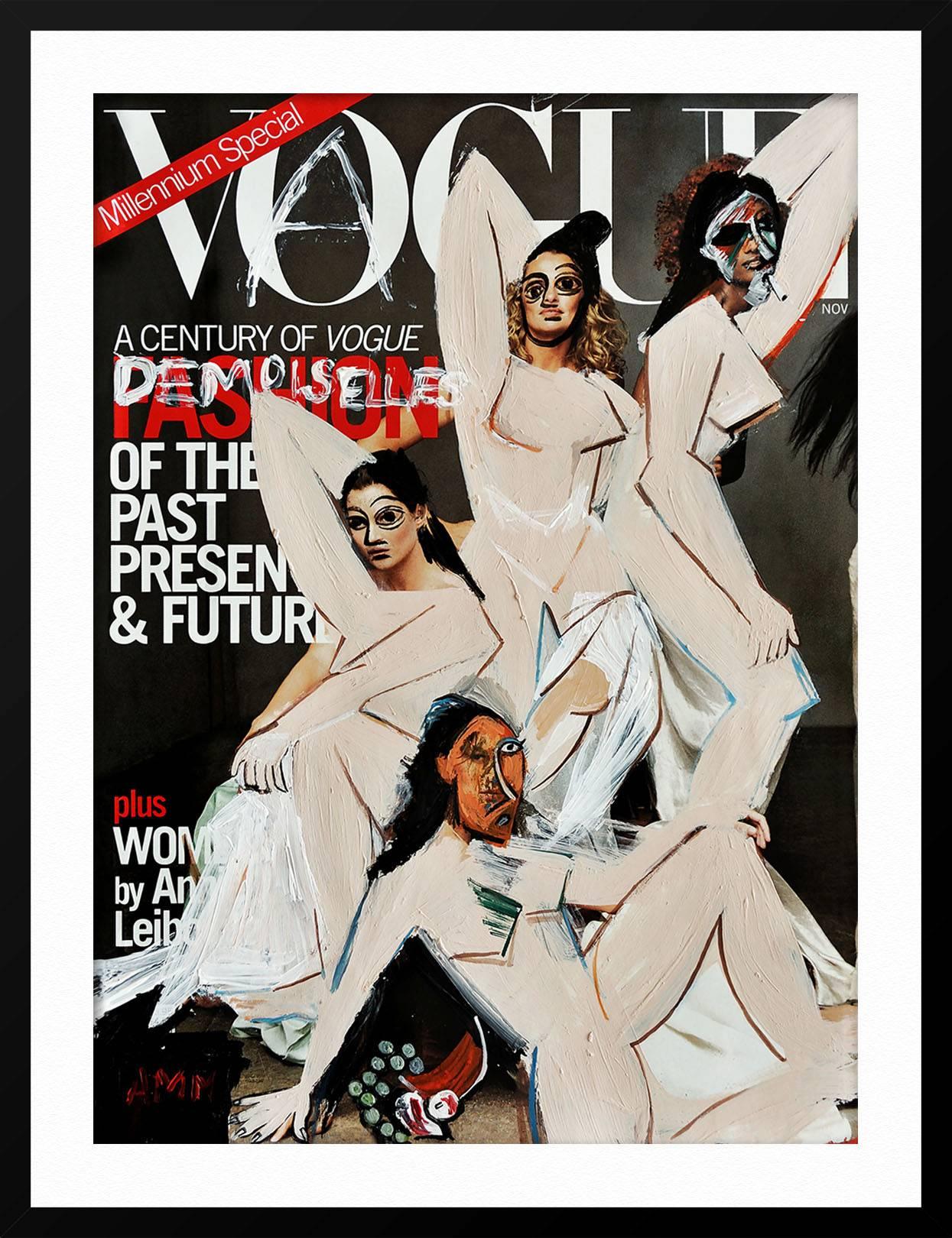 The DeMoiselles D'Avignon Issue - Beige Abstract Print by Andrea Mary Marshall