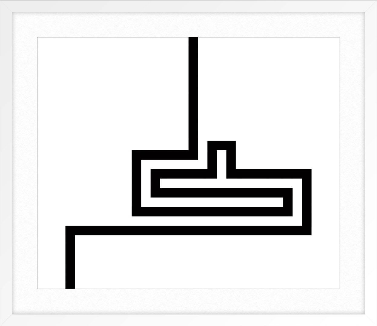 Ligne noire - Noir Abstract Print par Gary Andrew Clarke