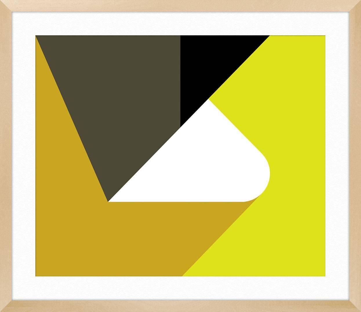 Mustard Folds - Yellow Abstract Print by Gary Andrew Clarke