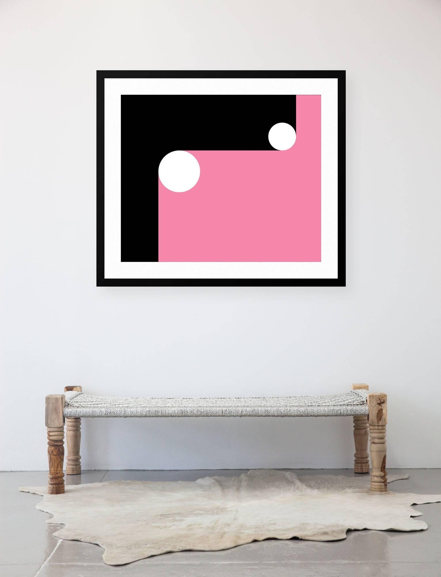 Pink Curves & Circles - Print by Gary Andrew Clarke