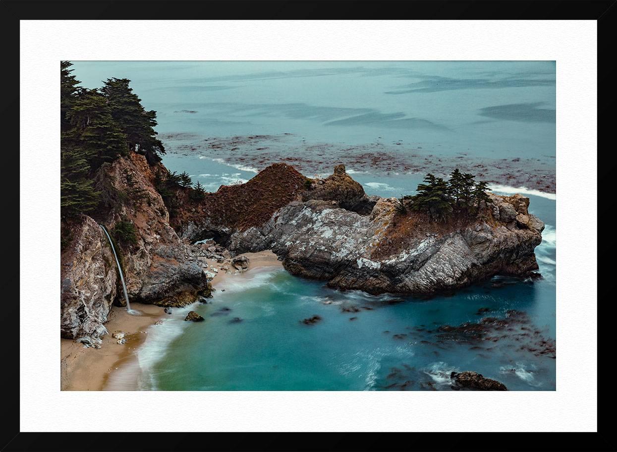 California Coast - Gray Landscape Print by Ludwig Favre