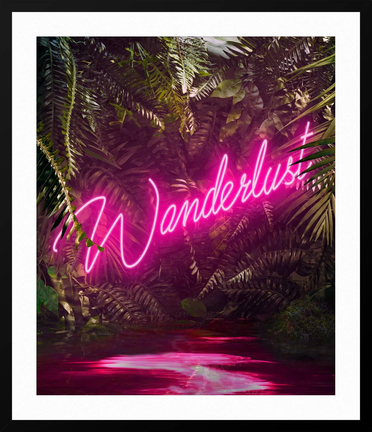 Disco in the Jungle: Wanderlust Pink - Black Abstract Print by Yee Wong