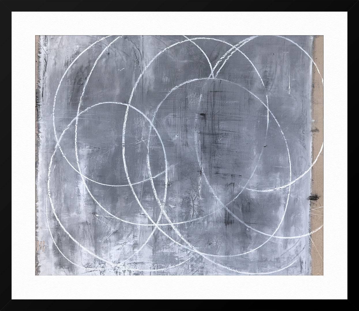 Grey Swirls - Gray Abstract Print by Briggs Solomon